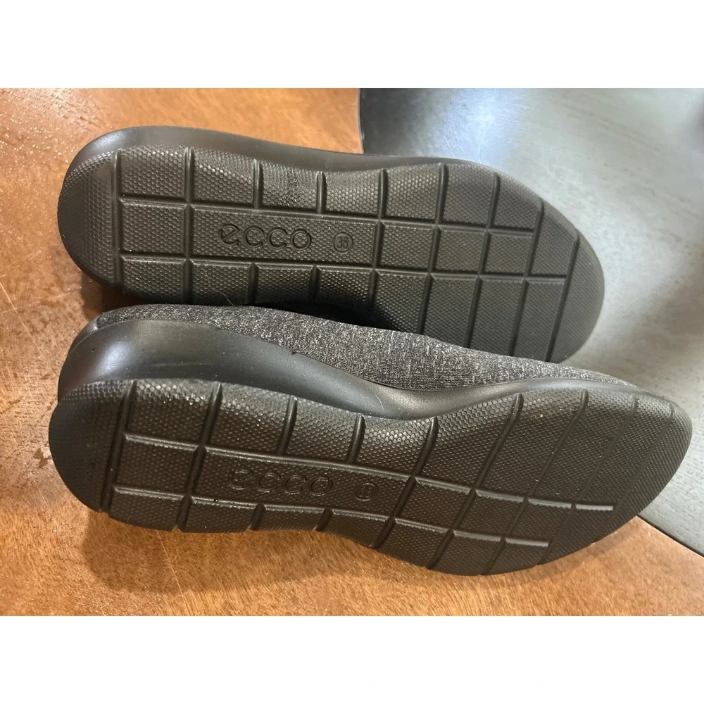 ECCO Soft 7 Wedge Pump Women 38 Charcoal Gray Excellent Slip On Low Heel